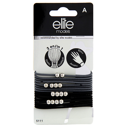 Gumičkové náramky 2v1 Elite Models 16ks, šedé, průměr 6,5cm