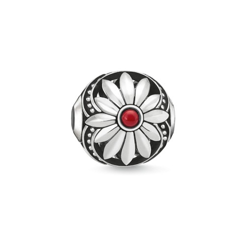 Korálek "Etnický květ" Thomas Sabo K0273-111-21, Karma Beads, 925 Sterling silver, blackened, s