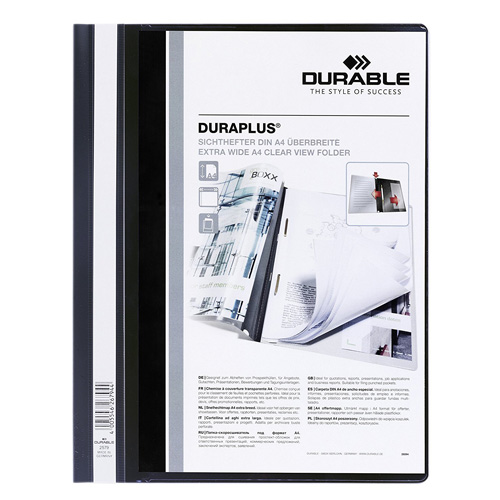 Desky s rychlovazačem Durable Duraplus, A4, černý
