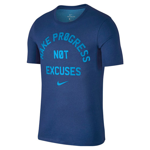 Nike M NK DRY TEE DFC NO EXCUSES 10 | MEN TRAINING | MENS | SHORT SLEEVE T-SHIRT | GYM BLUE/L