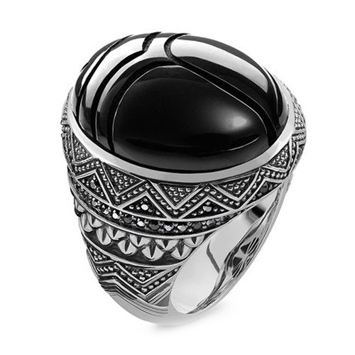 Prsten "Černý vruboun" Thomas Sabo TR2134-641-11-60, Sterling Silver, 925 Sterling silver, blac