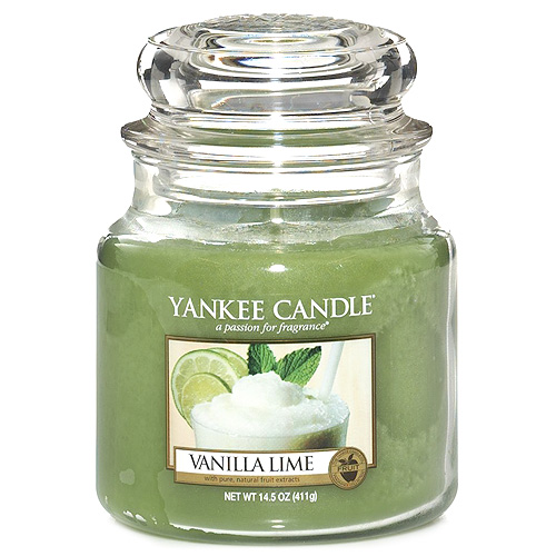 Svíčka ve skleněné dóze Yankee Candle Vanilka s limetkami, 410 g