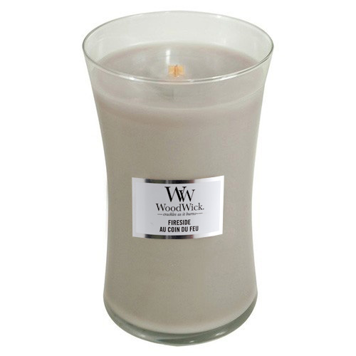 Svíčka oválná váza WoodWick Oheň v krbu, 609.5 g