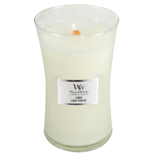 Svíčka oválná váza WoodWick Čisté prádlo, 609.5 g