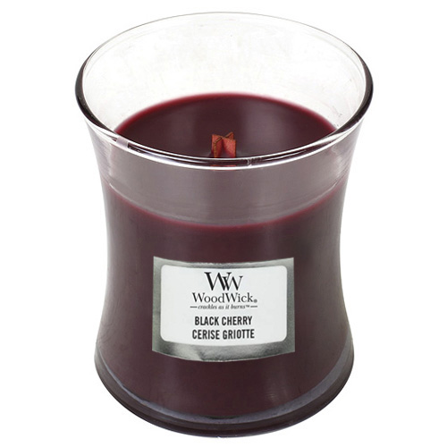 Svíčka oválná váza WoodWick Černá třešeň, 85 g