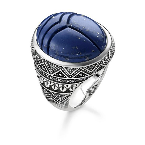 Prsten "Modrý vruboun" Thomas Sabo TR2205-534-1-54, Sterling Silver, 925 Sterling silver, black
