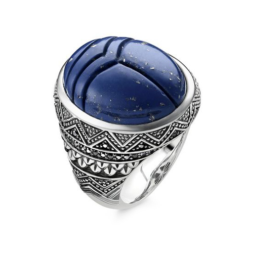 Prsten "Modrý vruboun" Thomas Sabo TR2205-534-1-60, Sterling Silver, 925 Sterling silver, black