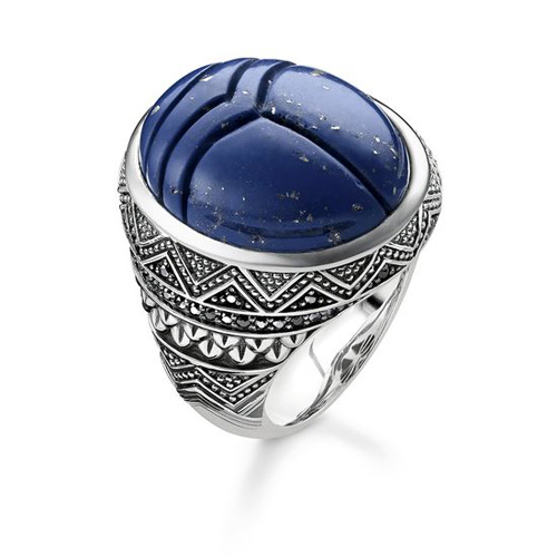 Prsten "Modrý vruboun" Thomas Sabo TR2205-534-1-62, Sterling Silver, 925 Sterling silver, black