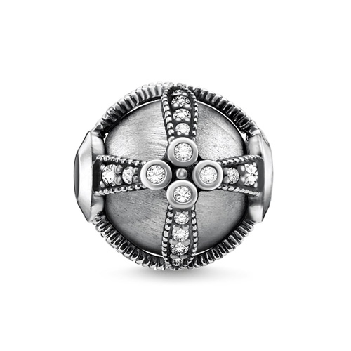 Korálek "Královské stříbro" Thomas Sabo K0307-643-14, Karma Beads, 925 Sterling silver, blackened, z