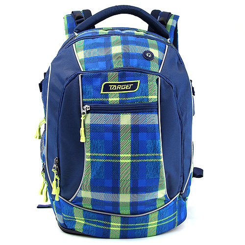Studentský batoh Target Kostkovaný, zeleno-modrý