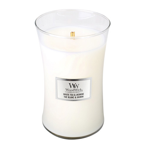 Svíčka oválná váza WoodWick Bílý čaj a jasmín, 609.5 g