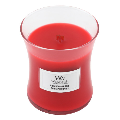 Svíčka oválná váza WoodWick Červená jeřabina, 85 g