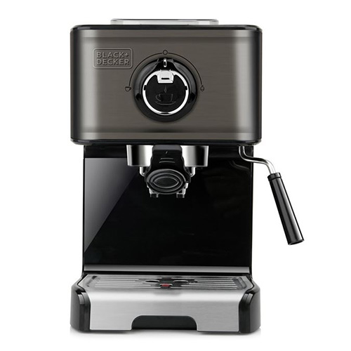 Kávovar Black+Decker BXCO1200E, pákový, 15 bar, parní tryska, nerez, 2 šálky souč