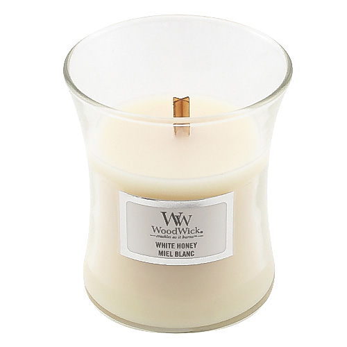 Svíčka oválná váza WoodWick Bílý med, 85 g