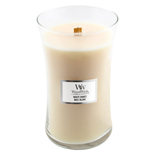 Svíčka oválná váza WoodWick Bílý med, 609.5 g