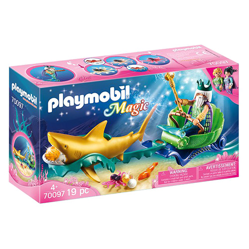 Král moří se žraločím kočárem Playmobil Mořské akvárium, 19 dílků