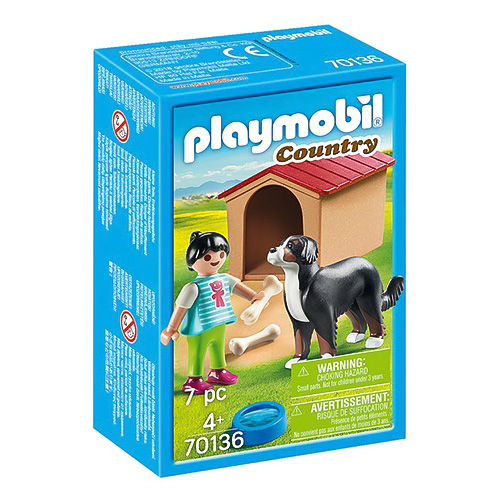 Švýcarský salašnický pes v boudě Playmobil Statek, 7 dílků