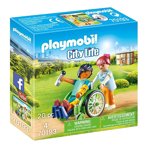 Pacient na vozíku Playmobil Život ve městě, 20 dílků