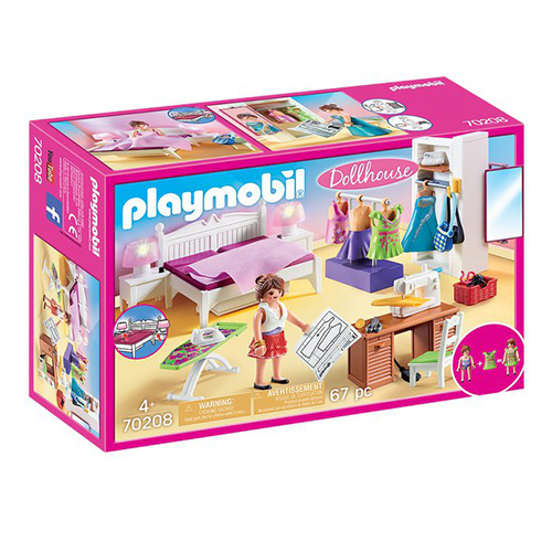 Ložnice s šicím koutem Playmobil Domečky pro panenky a příslušenství, 67 dílků