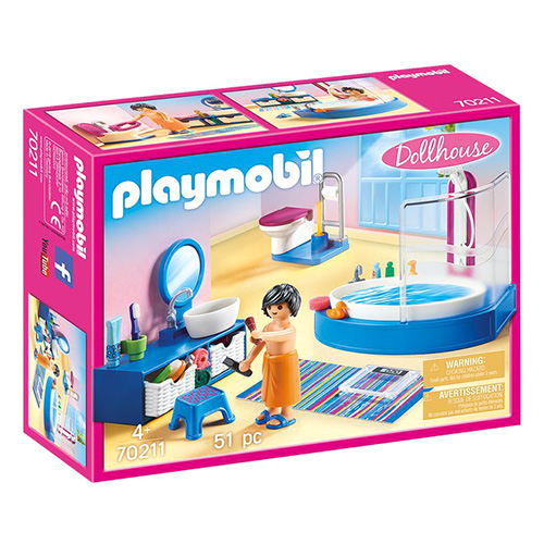 Moderní koupelna Playmobil Domečky pro panenky a příslušenství, 51 dílků