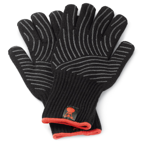 Grilovací rukavice L/XL, sada 2 ks Weber se silikonovou plochou (L/XL), černé
