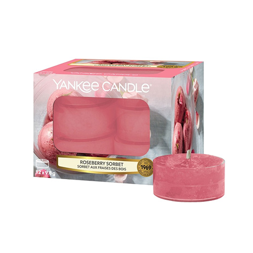 Svíčky čajové Yankee Candle Růžový sorbet, 12 ks