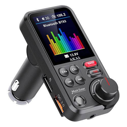 Transmiter AKAI FMT-93BT, Bluetooth 5.0, barevný LCD displej 1,8", mikrofon,
