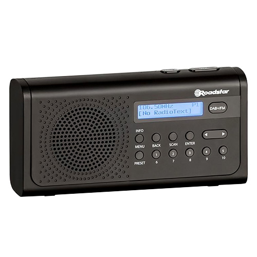 Radiopřijímač Roadstar TRA-300D+/BK, PLL FM DAB+, LCD, hodiny, 8 W