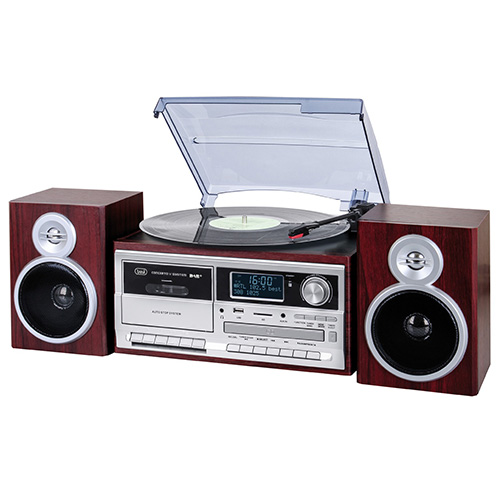 Hi-Fi systém Trevi TT 1072 DAB WD, gramofon, reproduktory, retro, Bluetooth, MP