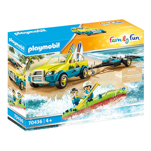 Plážové auto s přívěsem pro kánoi Playmobil Prázdniny, 88 dílků
