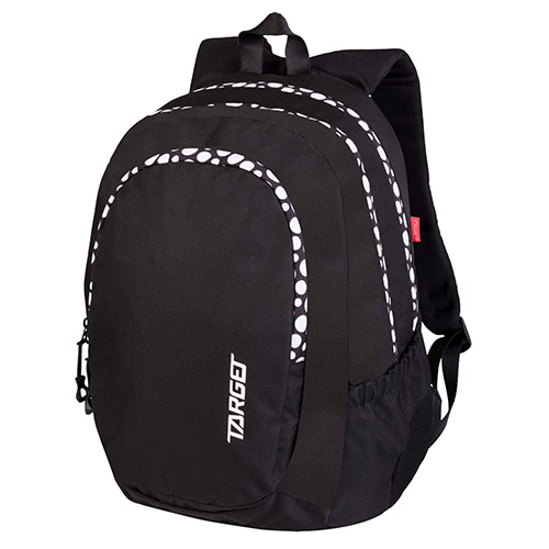 Studentský batoh Target Barva černá, puntíkovaný zip