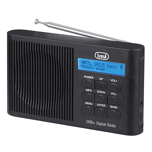Rádio Trevi DAB 7F91 R BK, přenosné, DAB/DAB+/FM, hodiny, budík, 5 V 1A,