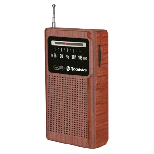Rádio Roadstar TRA-1230/WD, přenosné, FM, 1 x repro, 2x AA, barva dřevo