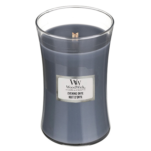 Svíčka oválná váza WoodWick Večerní onyx, 609.5 g