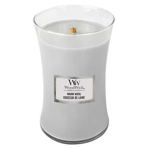 Svíčka oválná váza WoodWick Hřejivá vlna, 609.5 g