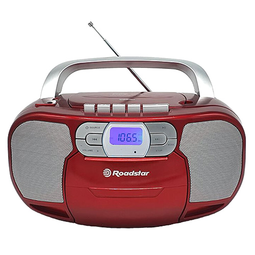 Radiomagnetofon Roadstar RCR-4635UMPRD, PLL FM, CD MP3, USB, AUX in, červená