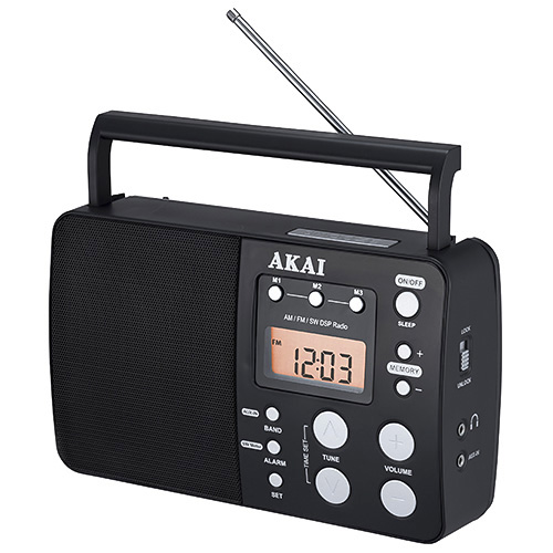 Rádio AKAI APR-200, přenosné, FM/AM/SW, LED displej, DC6V/4xD