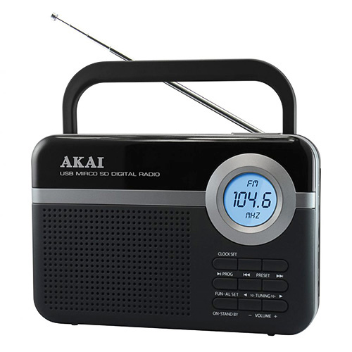 Rádio AKAI PR006A-471U, přenosné, FM tuner s PLL, LCD displej, AUX-IN,