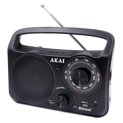 Rádio AKAI APR-85BT, přenosné, Bluetooth, USB, AM/FM rádio, 240V nebo b