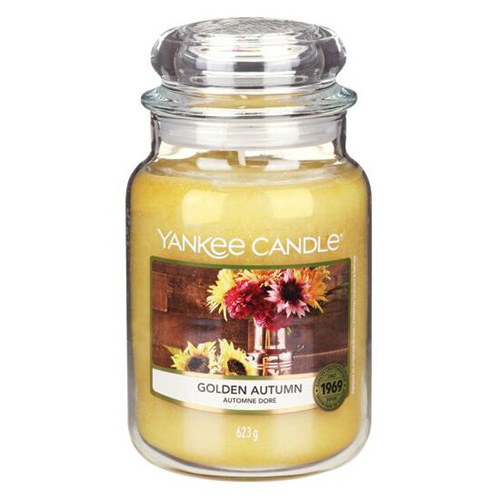 Svíčka ve skleněné dóze Yankee Candle Zlatý podzim, 623 g