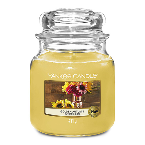 Svíčka ve skleněné dóze Yankee Candle Zlatý podzim, 410 g