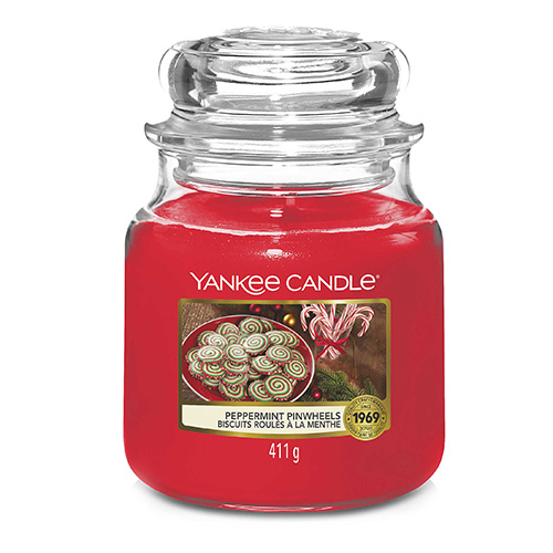 Svíčka ve skleněné dóze Yankee Candle Peprmintové sušenky, 410 g