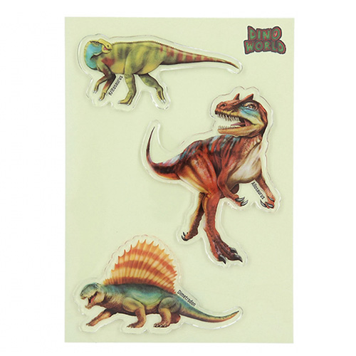 ASST | Gelové samolepky Glibbies Dino World Kritosaurus, Allosaurus, Dimetrodon, 3ks