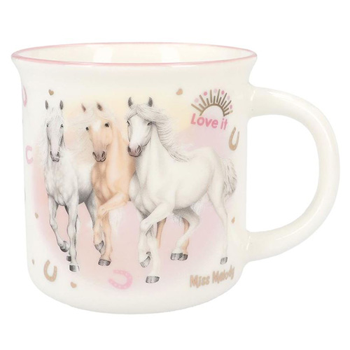 Dárkový hrneček Miss Melody Růžový, pastelové barvy, 3 koně, 250 ml | 0412377_A