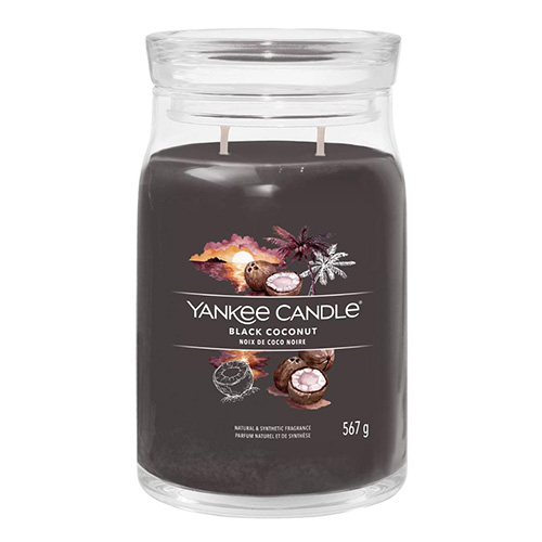 Svíčka ve skleněné dóze Yankee Candle Černý kokos, 567 g