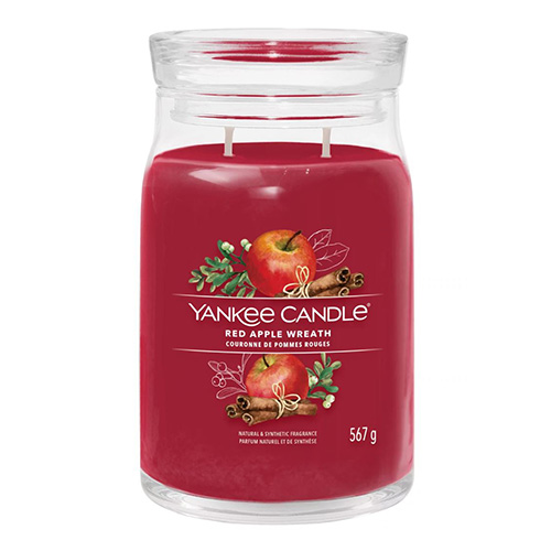 Svíčka ve skleněné dóze Yankee Candle Věnec z červených jablíček, 567 g