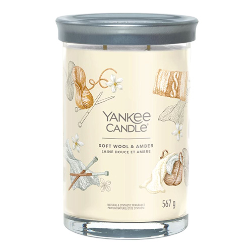 Svíčka ve skleněném válci Yankee Candle Jemná vlna a ambra, 567 g