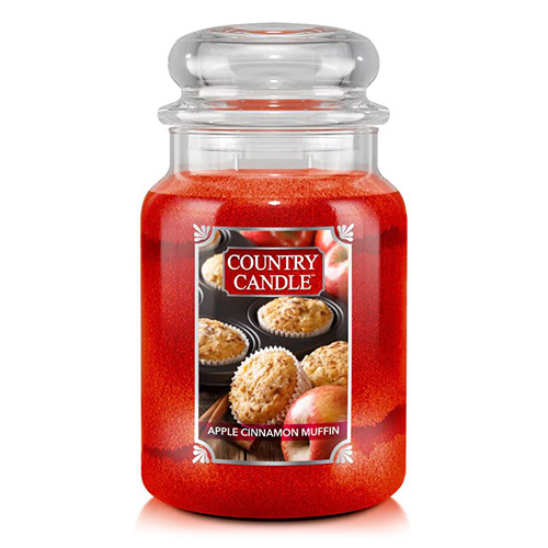 Svíčka ve skleněné dóze Country Candle Jablečný skořicový muffin, 680 g