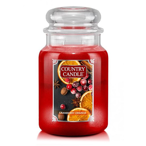 Svíčka ve skleněné dóze Country Candle Brusinkový pomeranč, 680 g