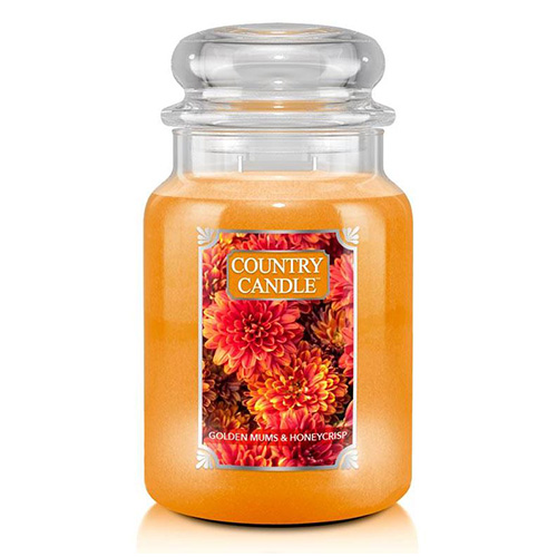 Svíčka ve skleněné dóze Country Candle Chryzantéma a medové jablko, 680 g